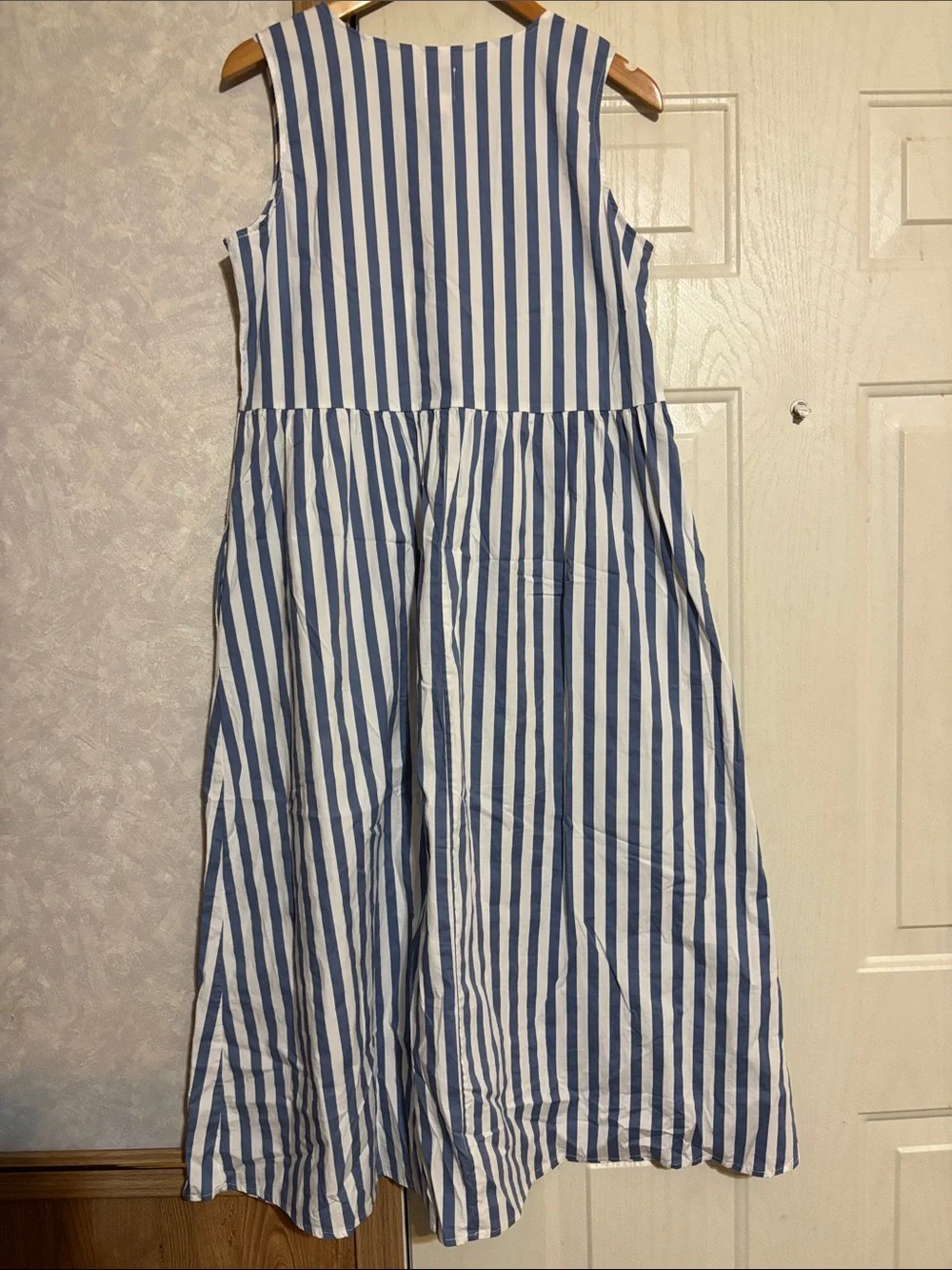 Joie Blue and White Striped‎ Sleeveless Midi Dress